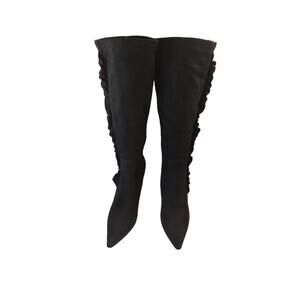 Bakers Rachel Boots Black Suede Upper Knee High Pointed Toe Women's Size 7